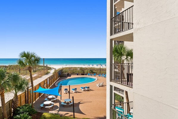 Pool - Low-Level, Beachfront, Newly Renovated Condo with Glistening Gulf Views at Moondrifter 307 (Panama City Beach)