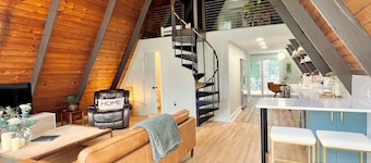 Amazing A-Frame Cabin, Modern Luxury Oasis on a Pond