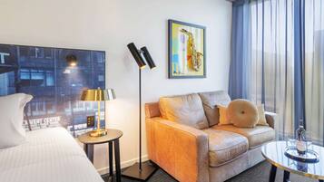 In-room safe, laptop workspace, blackout drapes, soundproofing