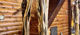Log cabin on 9 acres. Perfect for a winter retreat or summer trip to the river.