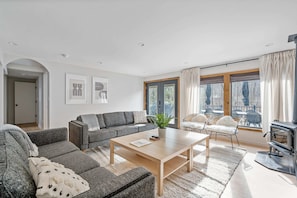 TV, fireplace, offices