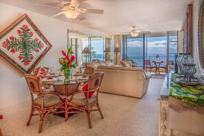 TV, DVD player, books, stereo