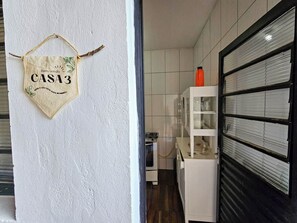 Fridge, microwave, coffee/tea maker, blender