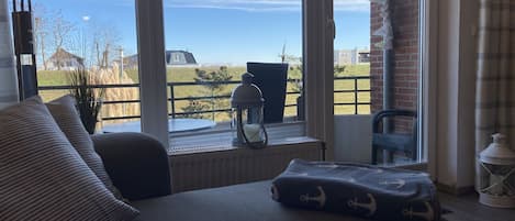 Televisión, mesa de ping pong, estéreo