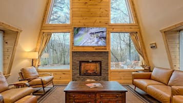 Smart TV, fireplace, video games, ping pong