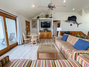 TV, DVD player, stereo - Blue Marlin - 6BR Oceanfront Home w/Private Pool & Ocean Views (Southern Shores)