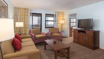 TV, video games, foosball, stereo