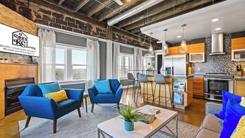 Smart TV, fireplace, offices