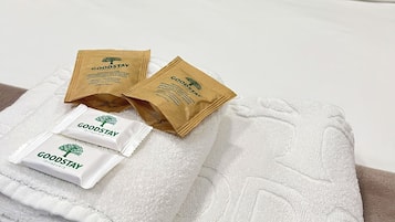 Premium bedding, minibar, desk, laptop workspace
