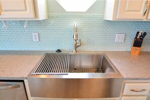 Fridge, microwave, oven, stovetop - Hobbs Realty - Unwind in "Sea Salt," a gorgeous oceanfront home with a private heated pool. (Holden Beach)