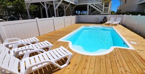 Pool - Hobbs Realty - “Signals” | Oceanfront Pet-Friendly Home w/ Private Pool & Beds Made (Holden Beach)