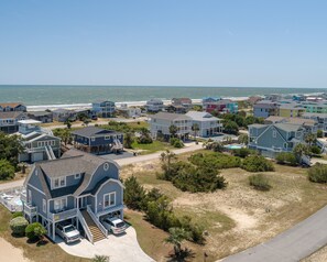 Exterior - Hobbs Realty - “Rose Cliff” | Beautiful Home w/ Heatable Pool, Short Walk to Beach (Holden Beach)