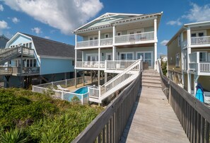 Exterior - Hobbs Realty - Oceanfront Dog Friendly Home w/Heated Pool & Two Living Areas (Holden Beach)