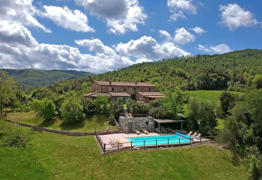 Aerial view of the villa