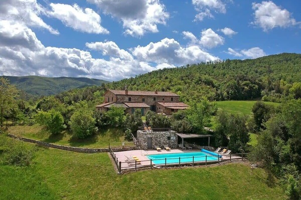 Aerial view of the villa