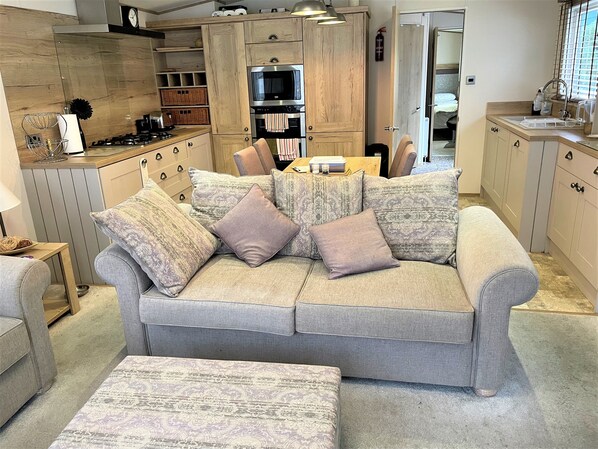 Flat-screen TV, fireplace, DVD player