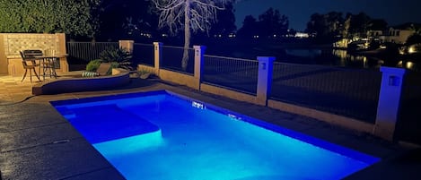 Outdoor pool, a heated pool