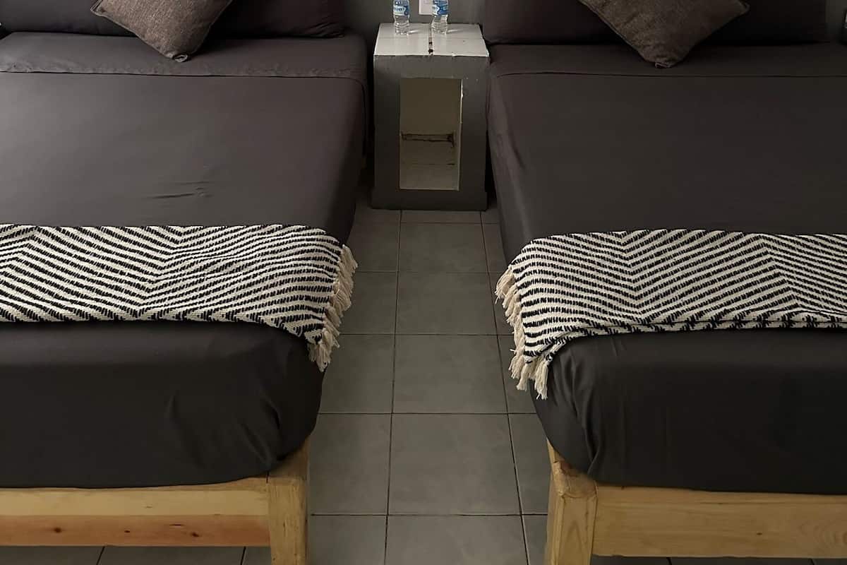Basic Double Room, 2 Double Beds | Free WiFi, bed sheets