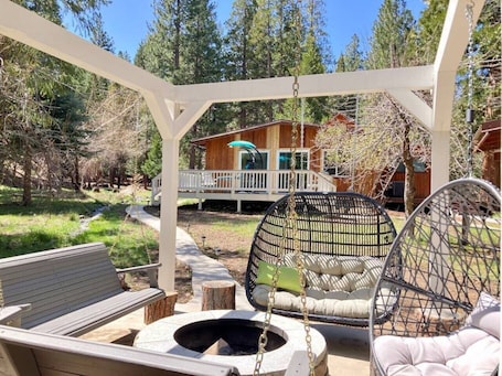Terrace/patio. Creekside Retreat on 10 Acres • Generator • Fast WiFi