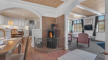 Smart TV y chimenea