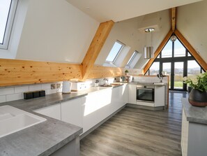 Fridge, dishwasher, electric kettle, toaster