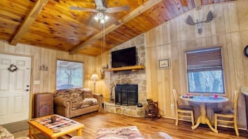 Smart-TV, peis og bøker