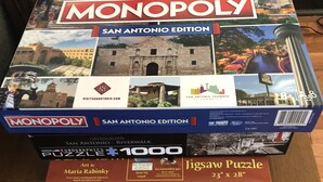 A Monopoly board game titled "San Antonio Edition" with a jigsaw puzzle included. - Alamo City Former Library Historic Home, Parking, BBQ, Firepit, Gated Side-Yards (San Antonio)