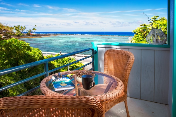 The best view of Kahaluu Bay from the private loft lanai!