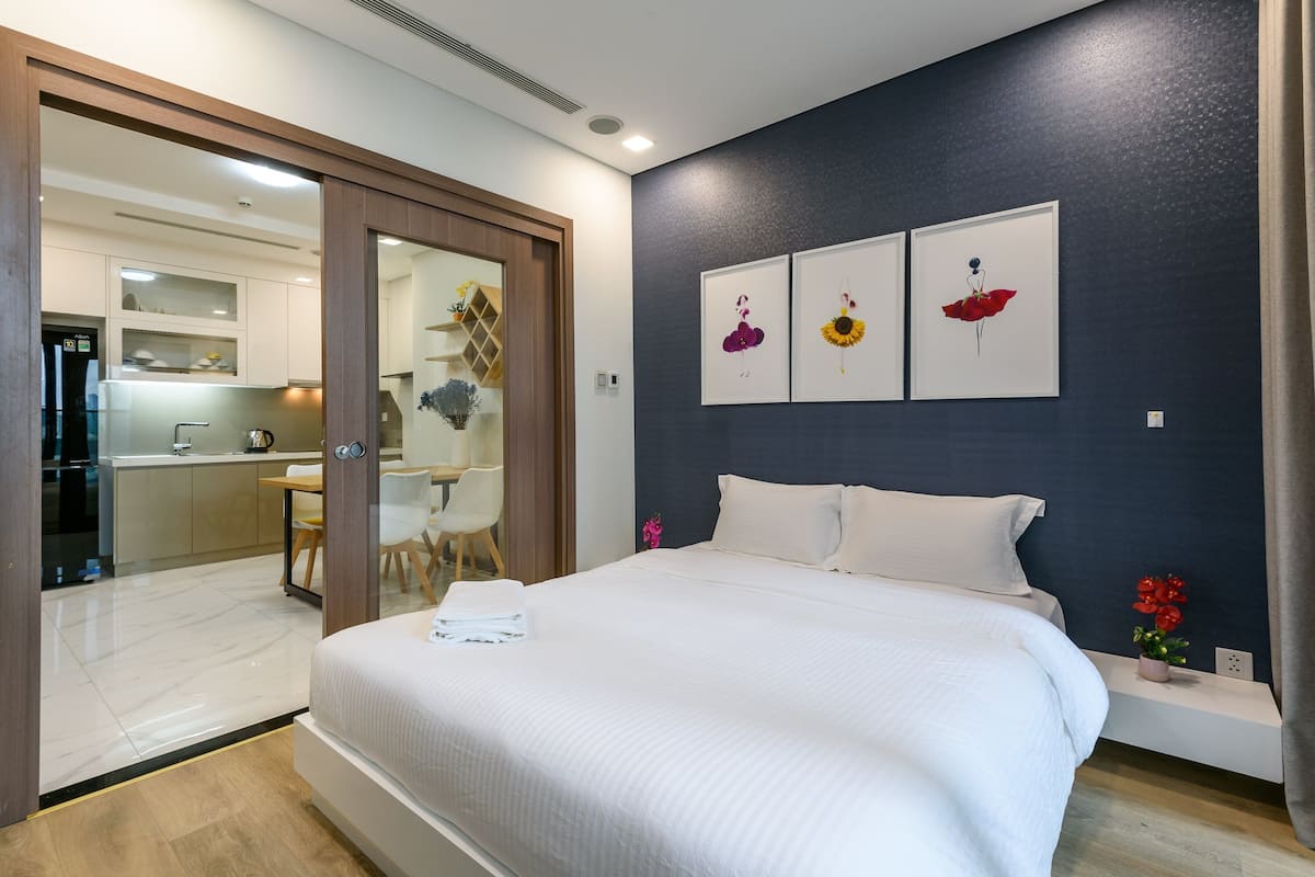 Apartamento superluxo, 1 quarto, na torre | Roupas de cama premium, cofres nos quartos, escrivaninha
