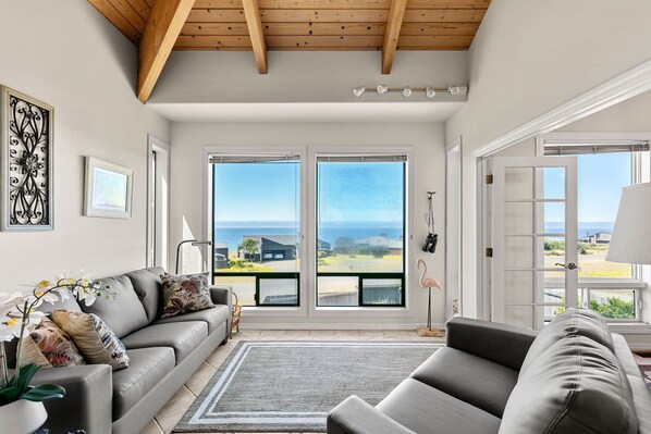 Smart TV, fireplace, DVD player, books