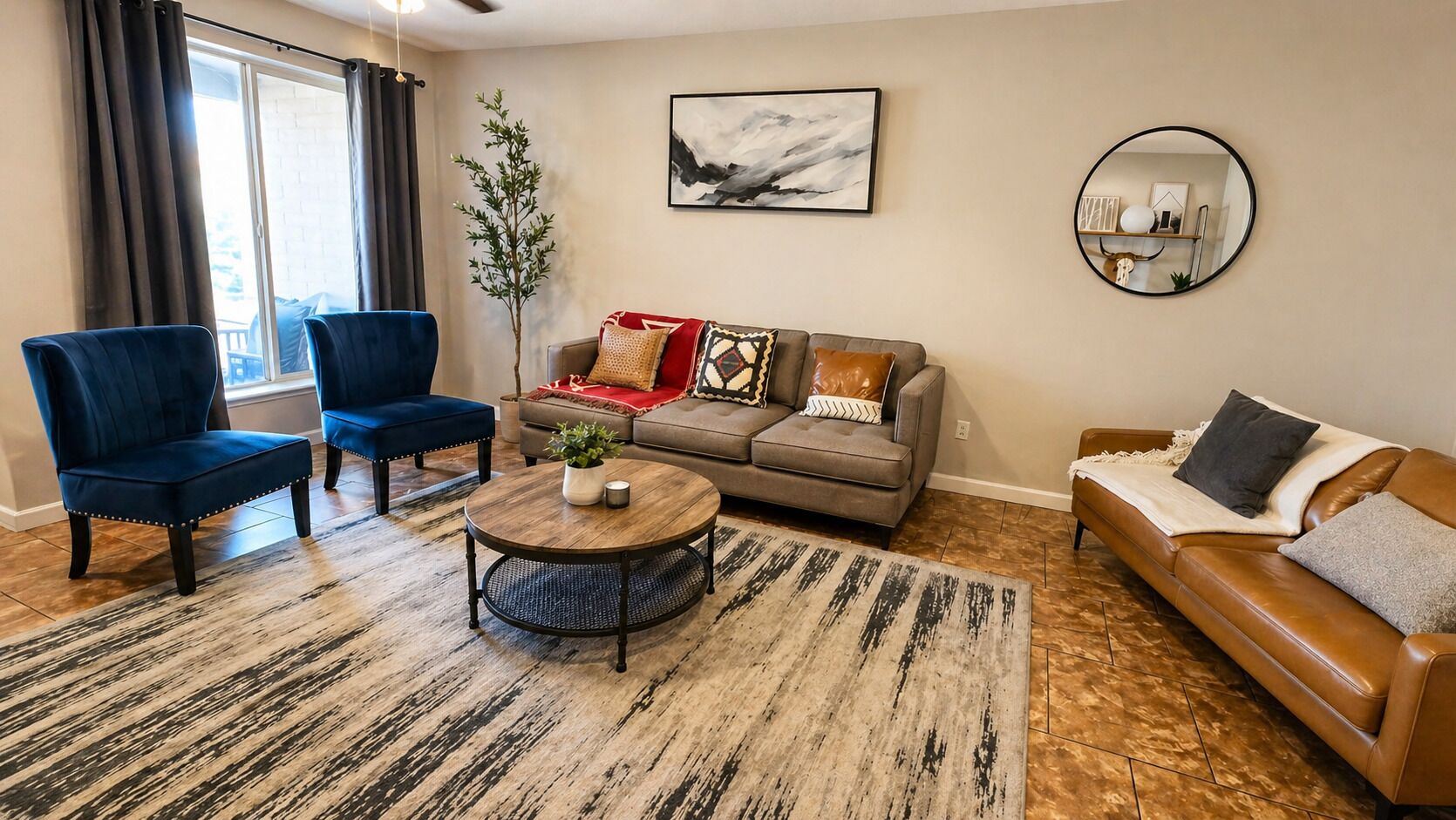 Smart TV, fireplace, video games, books