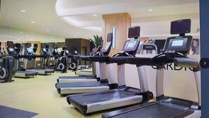 A gym with multiple treadmills and exercise equipment. -  -- RECENTLY REDUCED!! Marriott Grand Chateau---Great Formula 1 viewing Nov 2023 (Las Vegas)