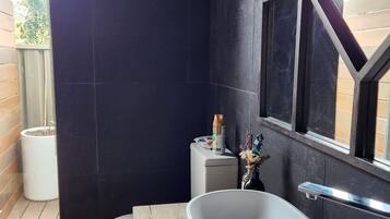 Secadora de cabello, toallas, jabón, shampoo