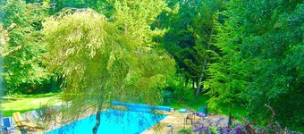 Wing of Normandy Chateau with heated pool close to sea