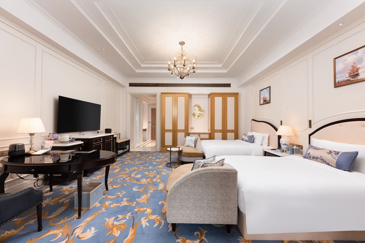 Premier Room, 2 Double Beds | Premium bedding, down duvets, memory-foam beds, free minibar