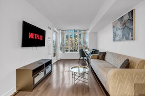 City Condo | Living area | LED TV, Netflix, streaming services - Harbourfront 2 Bed Suites (Toronto)