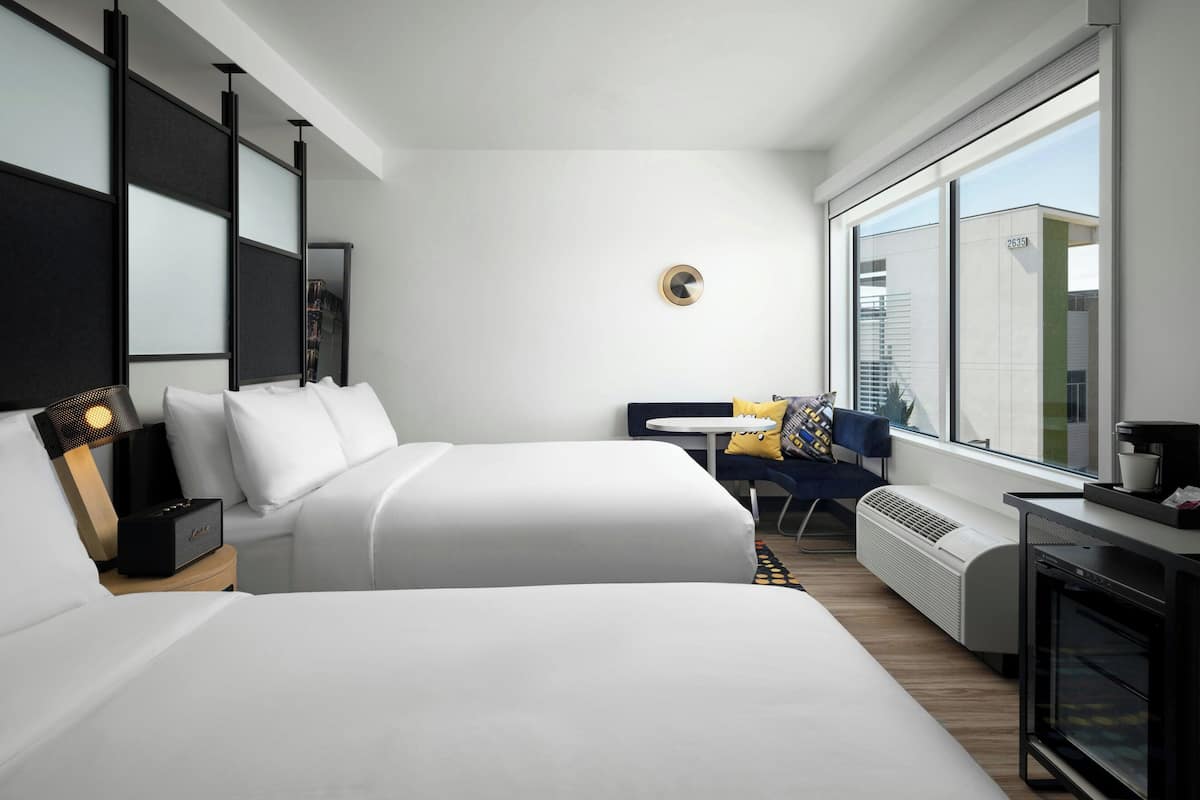 aloft, Room, 2 Queen Beds | Premium bedding, in-room safe, desk, blackout drapes