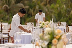 Outdoor wedding area