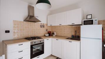 Frigorifero, microonde, forno, piano cottura