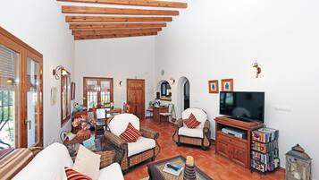 Una Smart TV, una chimenea