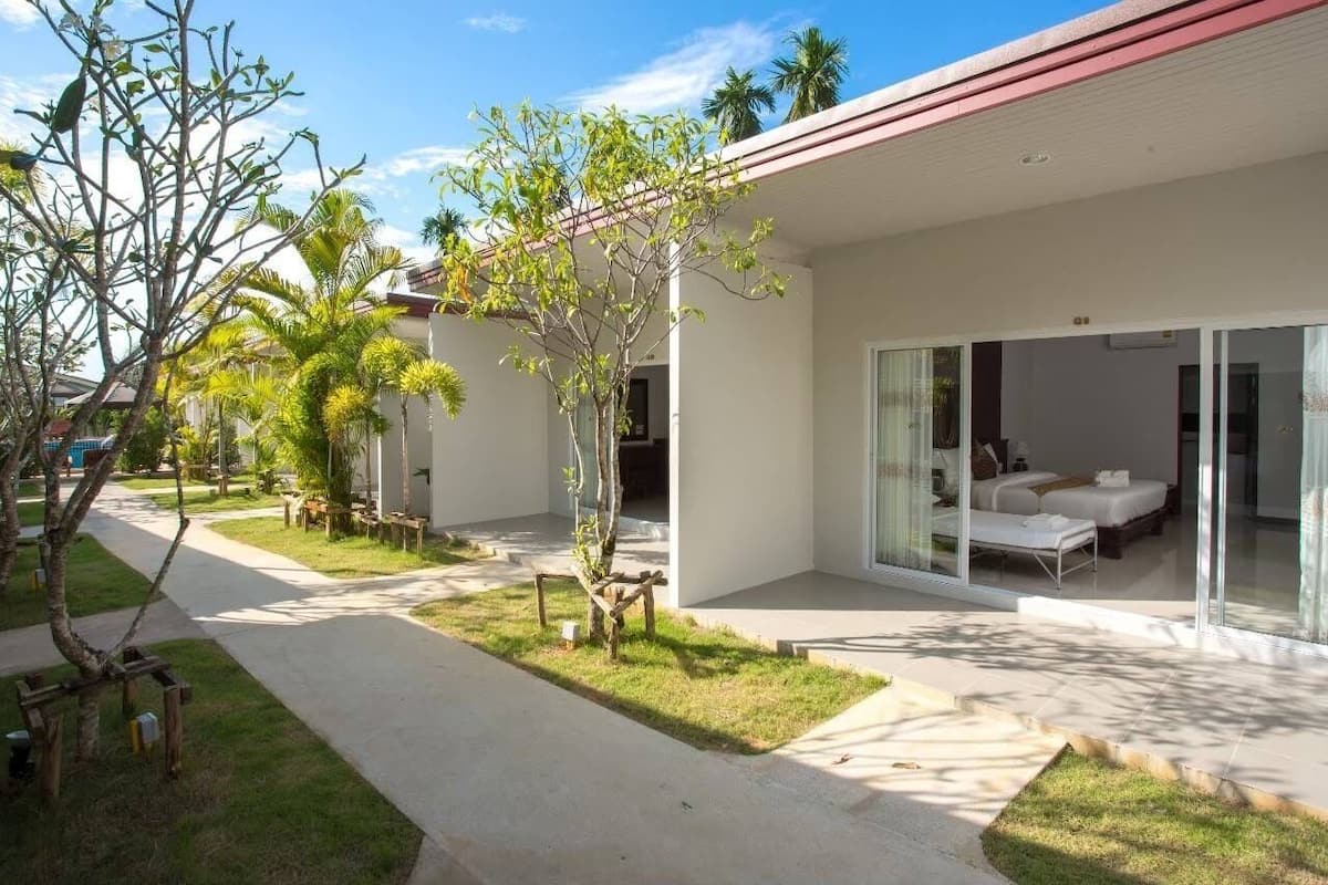 Deluxe villa, 1 queensize bed, uitzicht op park, tuin | 1 slaapkamer, verduisterende gordijnen, gratis wifi, beddengoed
