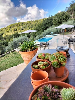 Outdoor pool - Family home with swimming pool and superb views, between beaches and the Verdon gorges. (Bargemon)