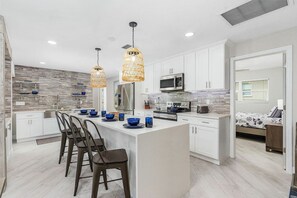 Fridge, microwave, oven, stovetop - 3 BR Waterfront Home w/ Heated Pool & Gulf-Access (Cape Coral)