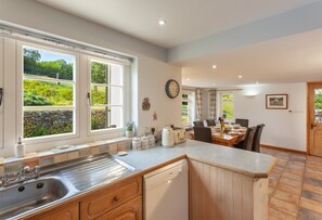 Microwave, oven, dishwasher, high chair