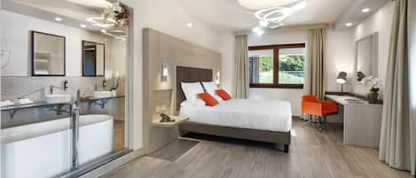 Quarto executivo, 1 cama de casal | Edredons de pluma, cofres nos quartos, escrivaninha, Wi-Fi de cortesia