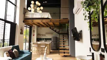 Premium bedding, down duvets, Select Comfort beds, minibar