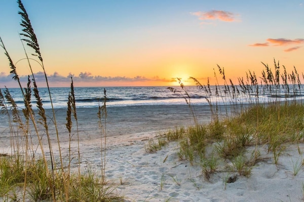 Chaises longues, serviettes de plage
