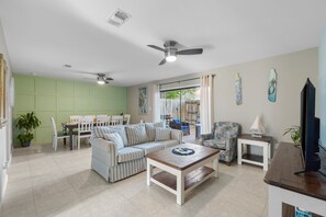 Smart TV, fireplace, video games