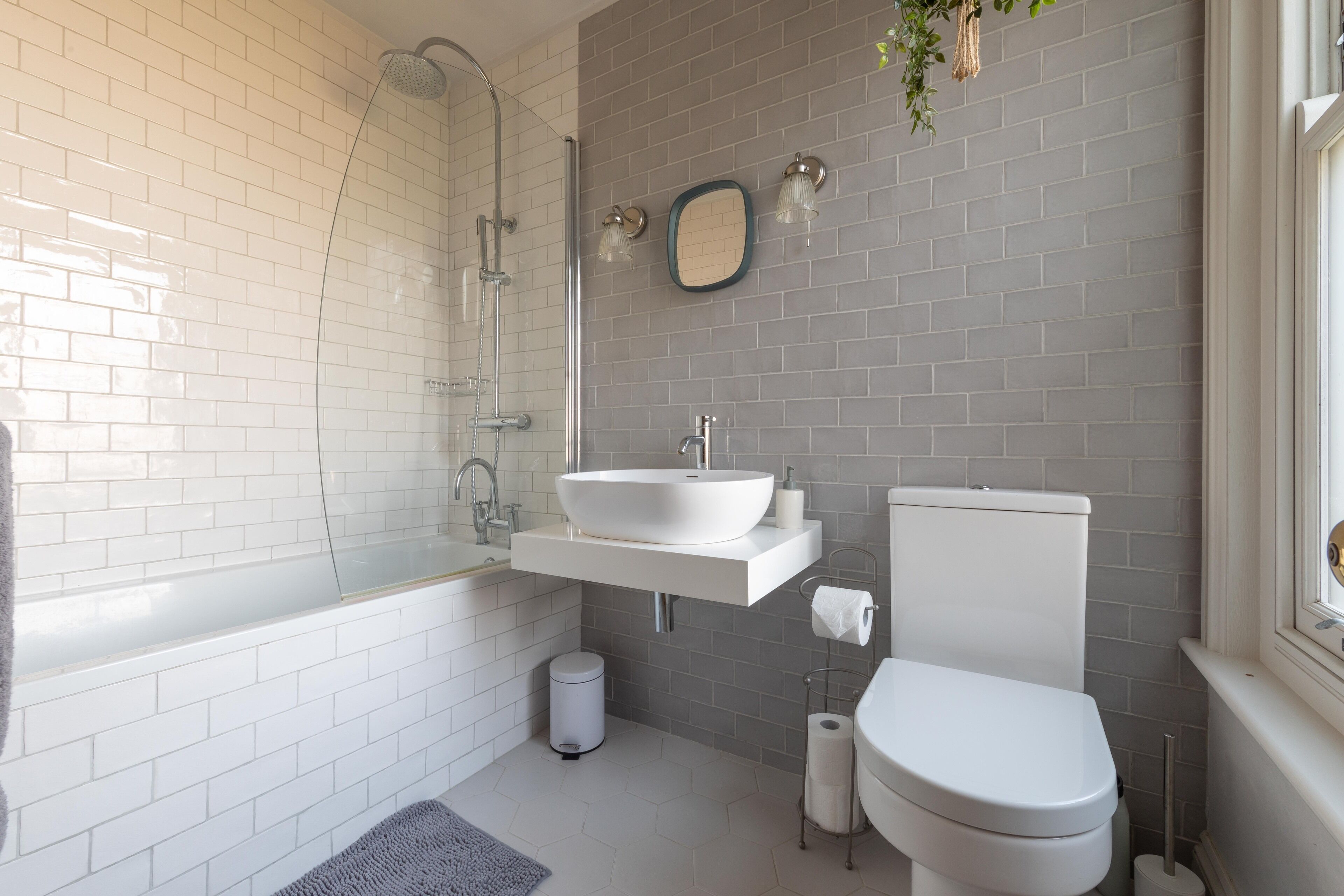 Bathtub, hair dryer, towels
