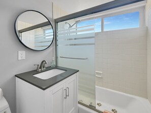 Hair dryer, towels